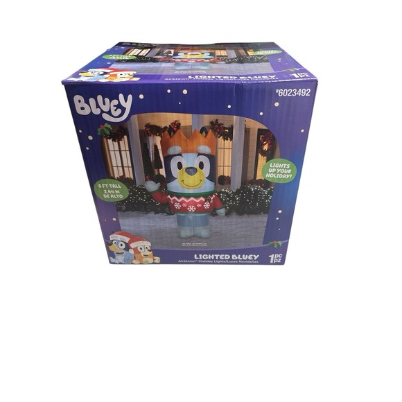 Gemmy Disney Bluey Christmas Sweater 8ft Airblown Lighted...